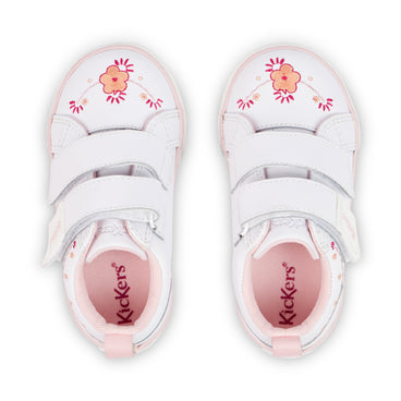 Detail view (Top view mapped) of Infant Girls Tovni Twin Happy Trainers Leather White