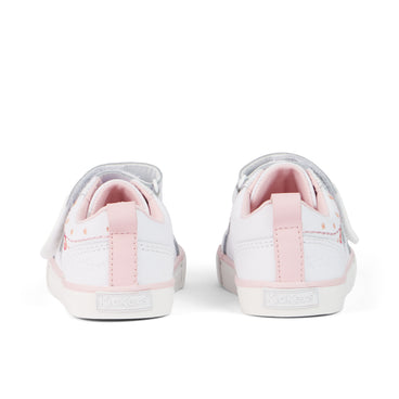 Back view of Infant Girls Tovni Twin Happy Trainers Leather White