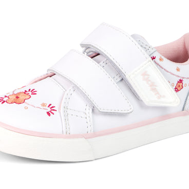 Detail view (close-up) of Infant Girls Tovni Twin Happy Trainers Leather White