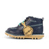 Left side view of Infant Boys Kick Hi ZigZag Boots Leather Navy
