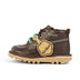 Left side view of Infant Boys Kick Hi ZigZag Boots Leather Brown