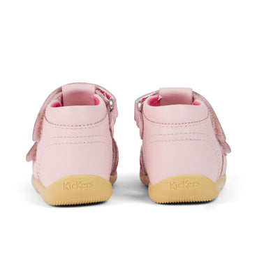 Back view of Baby Wriggle Flower Sandals Leather Pink