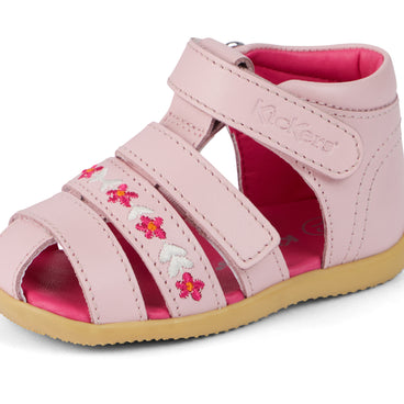 Detail view (close-up) of Baby Wriggle Flower Sandals Leather Pink