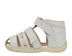 Left side view of Baby Wriggle Flower Sandals Leather White