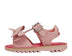 Left side view of Infant Girls Kick Bow Sandals Leather Pink