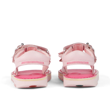 Back view of Infant Girls Kick Bow Sandals Leather Pink