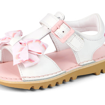 Detail view (close-up) of Infant Girls Kick Bow Sandals Leather White