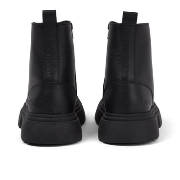 Back view of Junior Girls Kenzi Boot Charm Leather Black