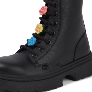 Detail view (close-up) of Junior Girls Kenzi Boot Charm Leather Black