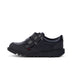 Left side view of Junior Boys Kick Scuff Twin Leather Black