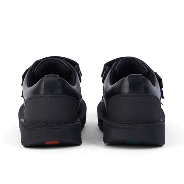 Back view of Junior Boys Kick Scuff Twin Leather Black