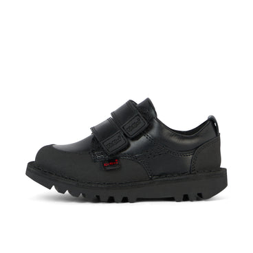 Left side view of Infant Boys Kick Scuff Twin Leather Black