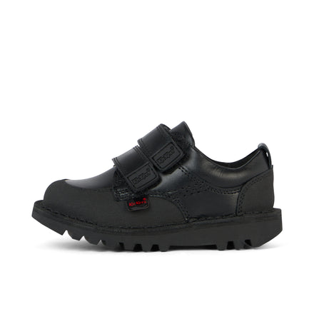Left side view of Infant Boys Kick Scuff Twin Leather Black