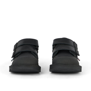 Front view of Infant Boys Kick Scuff Twin Leather Black