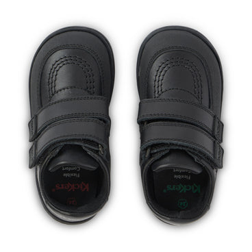 Detail view (Top view mapped) of Infant Boys Kick Scuff Twin Leather Black