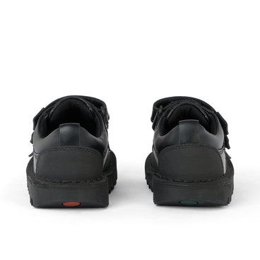 Back view of Infant Boys Kick Scuff Twin Leather Black