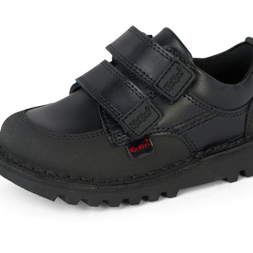 Detail view (close-up) of Infant Boys Kick Scuff Twin Leather Black