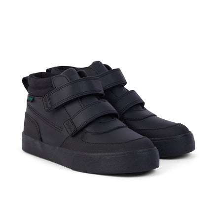 Front ¾ right of Junior Boys Tovni Scuff Hi Leather Black