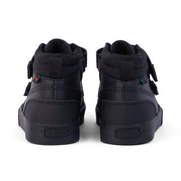 Back view of Junior Boys Tovni Scuff Hi Leather Black