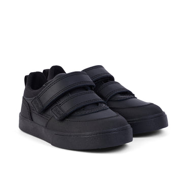 Front ¾ right of Infant Boys Tovni Scuff Lo Leather Black