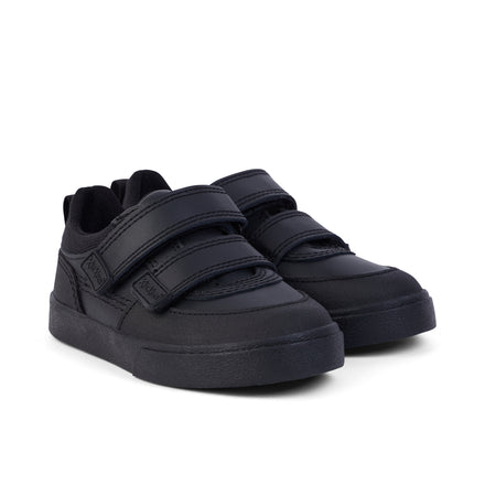Front ¾ right of Infant Boys Tovni Scuff Lo Leather Black