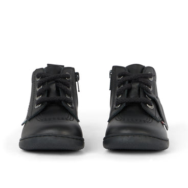 Front view of Infant Unisex Playflex Hi Leather Black