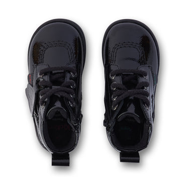 Detail view (Top view mapped) of Infant Unisex Playflex Hi Crinkle Patent Leather Black