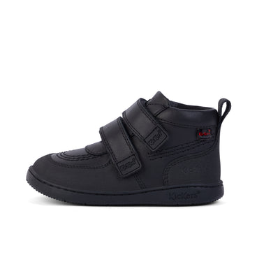 Left side view of Infant Unisex Playflex Hi Vel Leather Black