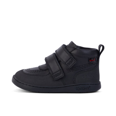 Left side view of Infant Unisex Playflex Hi Vel Leather Black