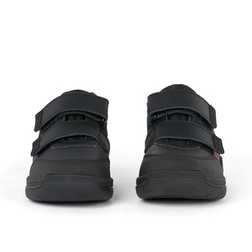 Front view of Infant Unisex Playflex Lo Vel Leather Black