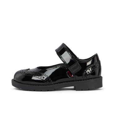 Left side view of Infant Girls Lachly Mj Brogue Patent Leather Black