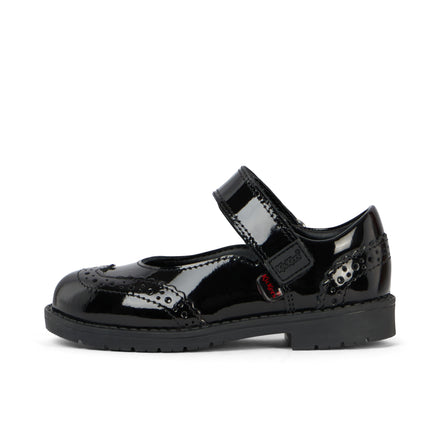 Left side view of Infant Girls Lachly Mj Brogue Patent Leather Black