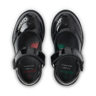 Detail view (Top view mapped) of Infant Girls Lachly Mj Brogue Patent Leather Black