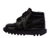 Left side view of Infant Girls Kick Hi Ribbon Patent Leather Black