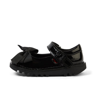 Left side view of Infant Girls Kick Mj Bow Patent Leather Black