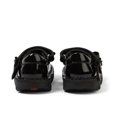 Back view of Infant Girls Kick Mj Bow Patent Leather Black