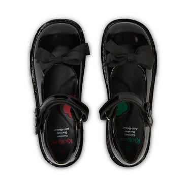 Detail view (Top view mapped) of Junior Girls Kick Mj Bow Patent Leather Black