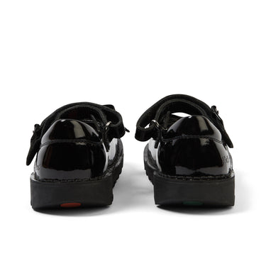 Back view of Junior Girls Kick Mj Bow Patent Leather Black
