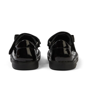 Back view of Infant Girls Adlar T Bar Bow Patent Leather Black
