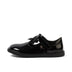 Left side view of Junior Girls Adlar T Bar Bow Patent Leather Black