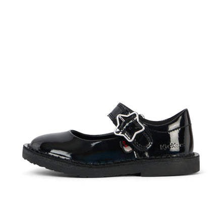 Left side view of Infant Girls Adlar Mj Stardust Patent Leather Black