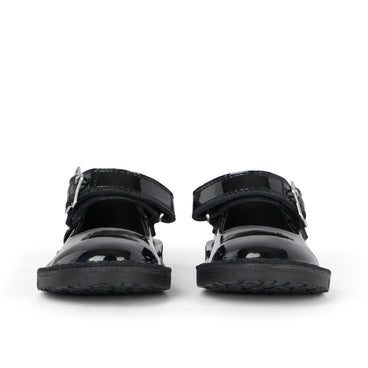 Front view of Infant Girls Adlar Mj Stardust Patent Leather Black