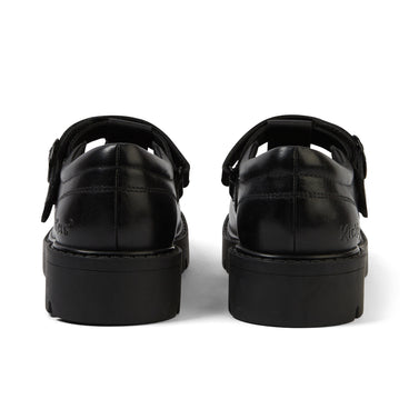 Back view of Junior Girls Kori T Bar Leather Black