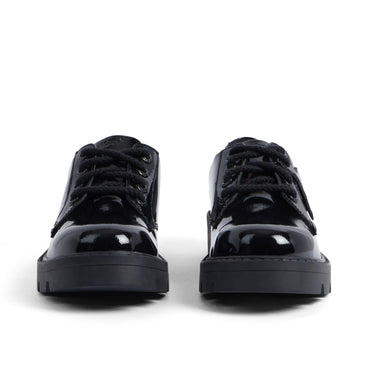 Front view of Junior Girls Kori Lace Patent Leather Black