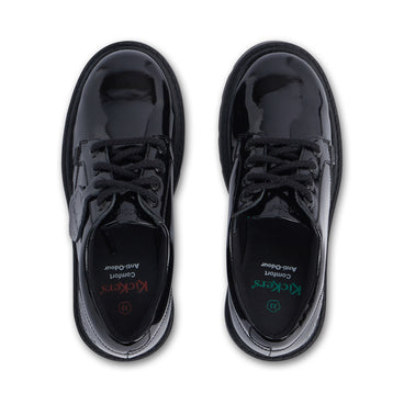 Detail view (Top view mapped) of Junior Girls Kori Lace Patent Leather Black