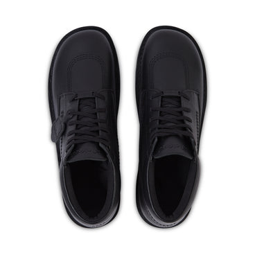 Detail view (Top view mapped) of Adult Unisex Kick Boot Tumble Leather Black