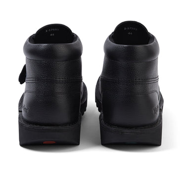 Back view of Adult Unisex Kick Boot Tumble Leather Black