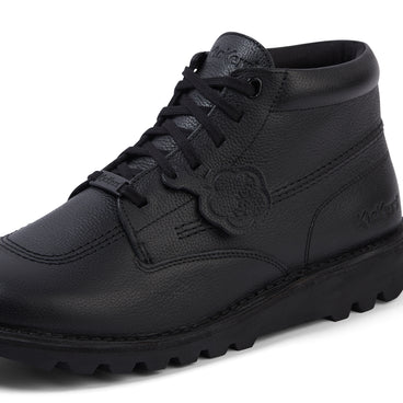 Detail view (close-up) of Adult Unisex Kick Boot Tumble Leather Black