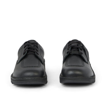 Front view of Adult Unisex Kick Shoe Tumble Leather Black
