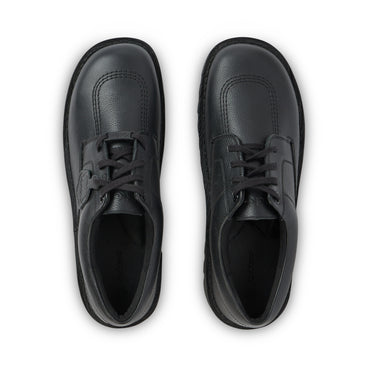 Detail view (Top view mapped) of Adult Unisex Kick Shoe Tumble Leather Black
